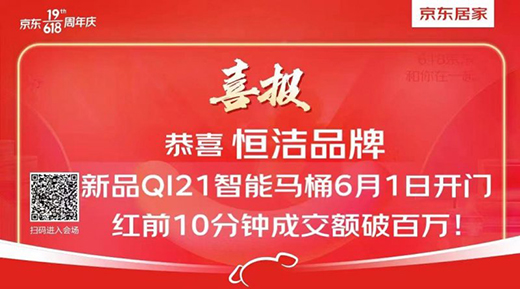 恒洁卫浴618再创佳绩，高颜值成为流行新趋势